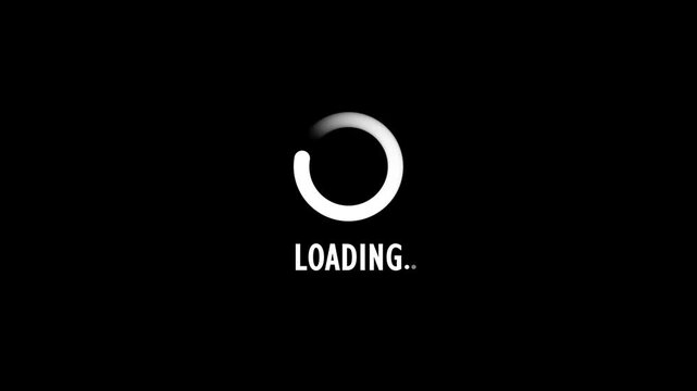 White loading wheel oval graphic animation spinning on transparent background 4K video.