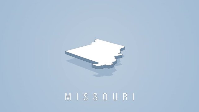 Missouri state map rotating in three dimensions