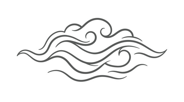 Stylized oriental cloud pattern with flowing curved lines