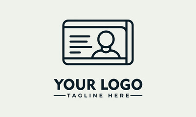 Fototapeta premium vector logo illustration of personal identification card with user profile and placeholder text