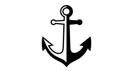 Minimal Black and White Nautical Anchor Vector Symbol © Rubina