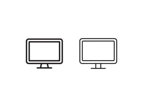 computer monitors with blank screens on white background