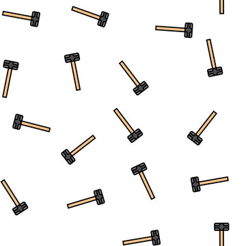 sledge hammer tool vector seamless pattern sledge hammer tool sign illustration