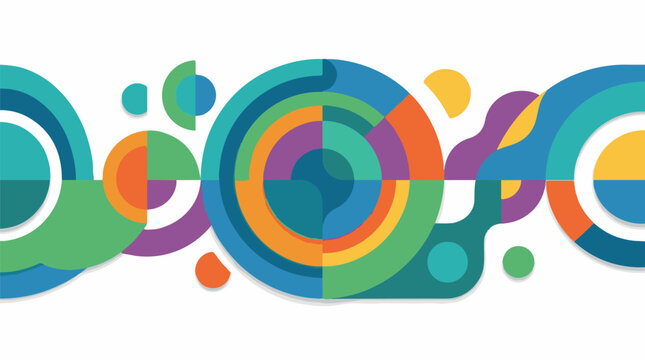 Colorful abstract shapes forming a continuous dynamic border