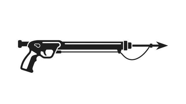Speargun Silhouette Icon for Underwater Hunting and Fishing
