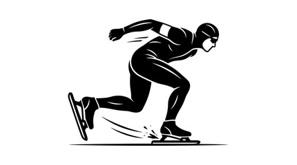 Fototapeta premium Speed Skater Silhouette, Winter Sport Athlete, Ice Skating Action