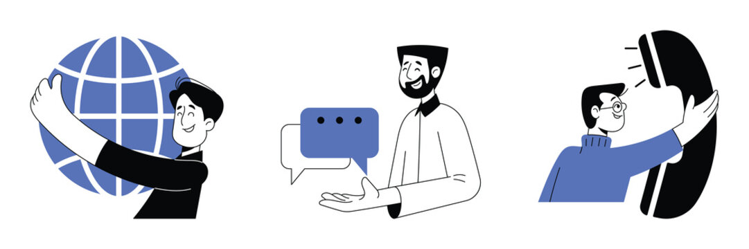 Communication People Elements Set