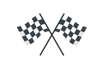 Obraz premium Two crossed checkered flags fluttering, symbolizing racing, competition, success, and achievement. Transparent background