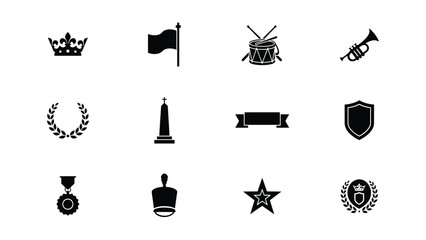Elegant black and white icon set © Suranjana
