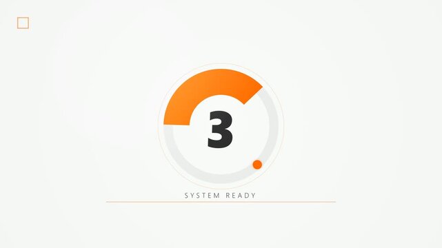 Animated orange circular countdown timer from seven to one