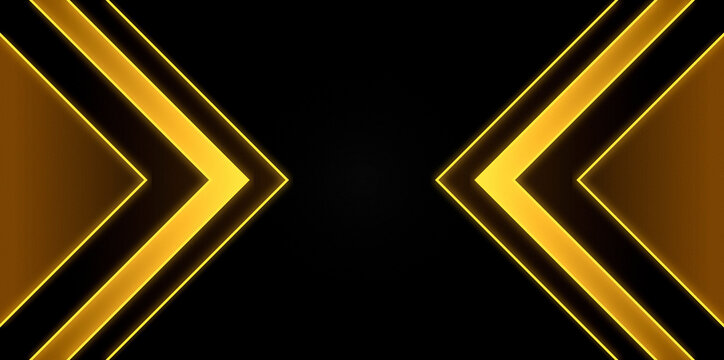 Luxury Black and Gold Abstract Chevron Banner Background