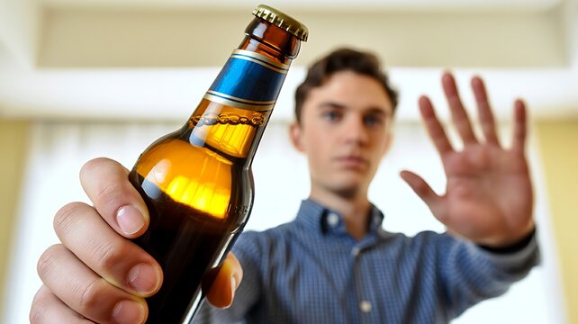 Alcohol rejection and healthy lifestyle choice concept