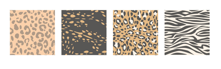 Seamless leopard print pattern with bold spots, exotic animal skin texture, simple vector cheetah spot design, wild cat abstract backgrounds. Natural beige and brown trendy fabric prints, zebra fur © klyaksun