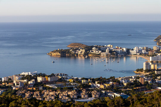 Panorama of the city of Palma Nova on the island of Mallorca, Spain.