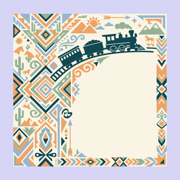 Vintage steam train travels through a tribal border