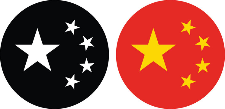 New guinea and china flags emblems