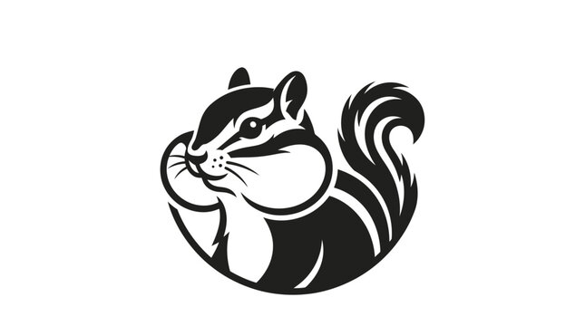 Stylized Chipmunk Logo - Cute Rodent Vector Art