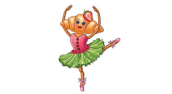 Colorful cartoon fairy with wings and wand.