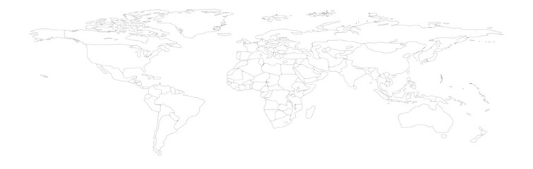 Fototapeta premium world map long Outline 07 illustration image graphic for design projects presentations digital media marketing visuals professional commercial content