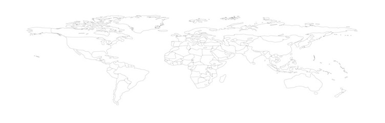 Fototapeta premium world map long Outline 08 illustration image graphic for design projects presentations digital media marketing visuals professional commercial content