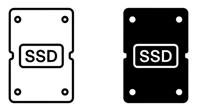 ssd storage icon outline vector