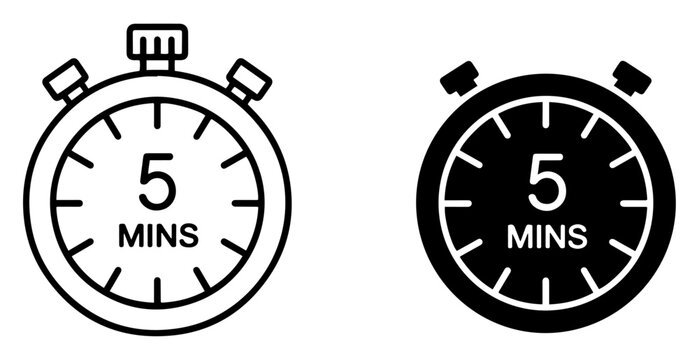 5 minute timer icon vector