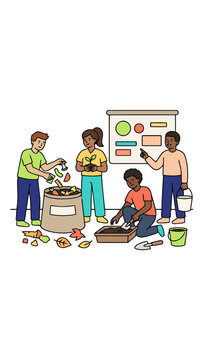 Youth learning about composting and sustainability at an environmental education workshop
