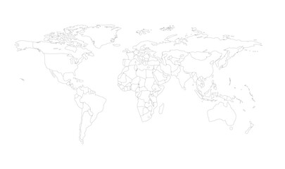 Fototapeta premium world map horizontal Outline 08 illustration image graphic for design projects presentations digital media marketing visuals professional commercial c