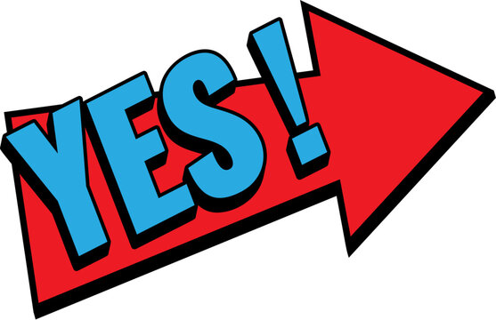 YES Comic Book Pop Art Arrow Banner Graphic