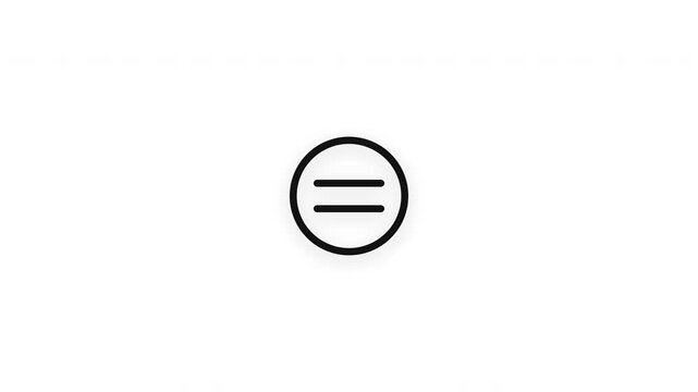 Premium equality symbol line icon animation with smooth reveal and seamless loop. Ideal for inclusion, fairness, diversity, human rights, and social awareness projects.