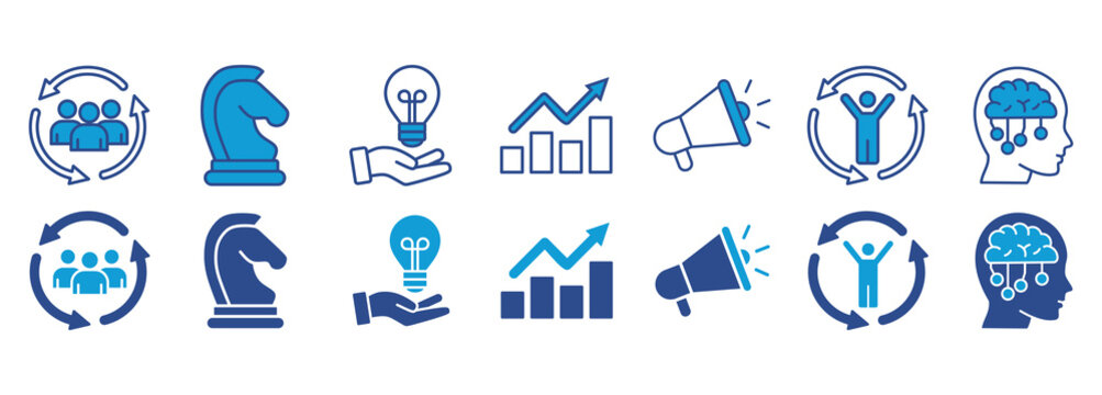 Banner brand icon pack dual tone collection set Keywords and pictogram vector illustration. 