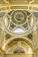 Obraz premium Interiors of the Szechenyi thermal bath, UNESCO World Heritage Site, Budapest, Hungary