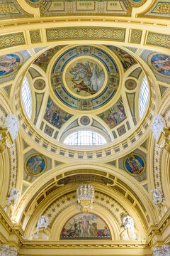 Interiors of the Szechenyi thermal bath, UNESCO World Heritage Site, Budapest, Hungary