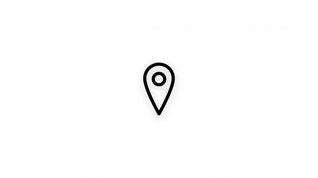 Premium location pin line icon animation with smooth reveal and seamless loop. Ideal for navigation, mapping, travel, directions, and location based projects.
