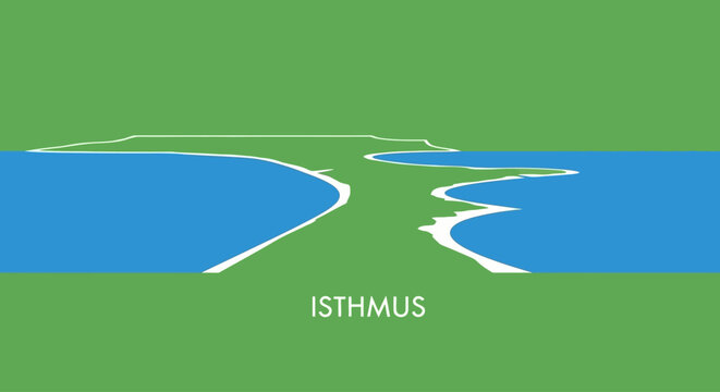 Isthmus Landscape Vector Illustration