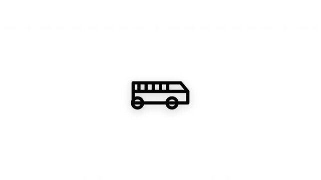 Premium school bus line icon animation with smooth reveal and seamless loop. Ideal for education, student transportation, learning programs, schools, and academic projects.
