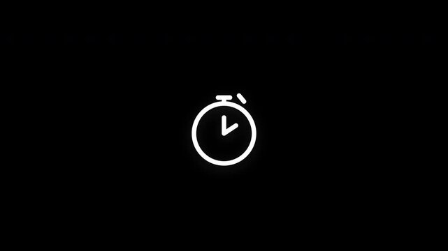 Premium stopwatch line icon animation with smooth reveal and seamless loop. Ideal for timing, sports, productivity, performance tracking, and business projects.