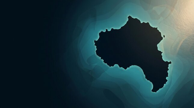 Futuristic Geographic Intelligence Visualization Featuring Coastal Terrain and Depth Mapping Design