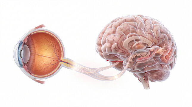 Eye Brain Optic Nerve Connect.