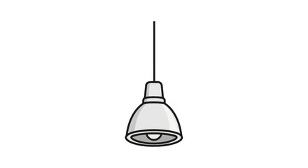 Simple cartoon pendant light with a gray dome shade © ipun