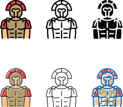 gladiator designs sparta warrior color icon vector. gladiator sparta warrior sign. isolated symbol
