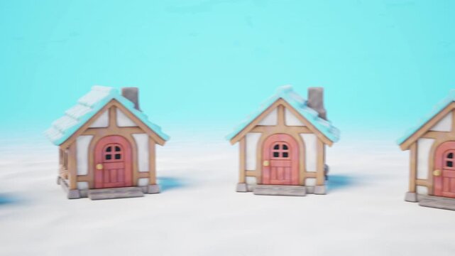Choosing the Right House from Crowded Neighborhood 3D Motion Graphic