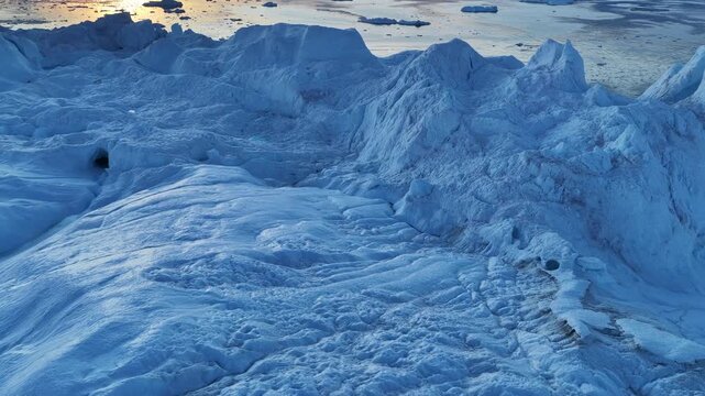 Vast ice sheet landscape in arctic light