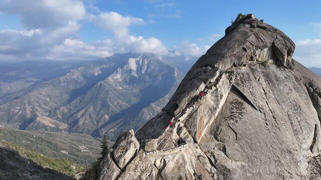 Aerial view of Moro Rock in Sequoia National Park, USA