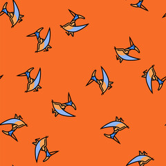 pteranodon dinosaur animal vector seamless pattern pteranodon dinosaur animal sign illustration © vectorwin