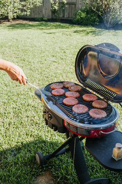 Backyard Summer BBQ Barbecue Grilling Hamburgers