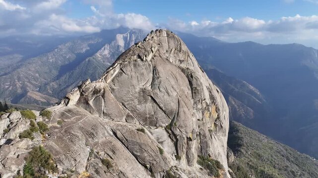Aerial view of Moro Rock in Sequoia National Park, USA
