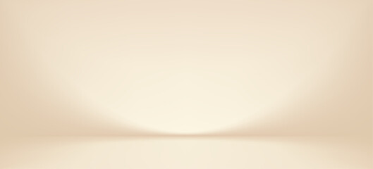 Soft beige studio background with golden light gradient. Premium 3D bg featuring warm cream and ivory tones, perfect for luxury product. Vector Illustration © MegaShabanov