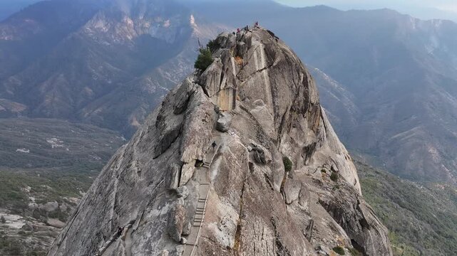 Aerial view of Moro Rock in Sequoia National Park, USA