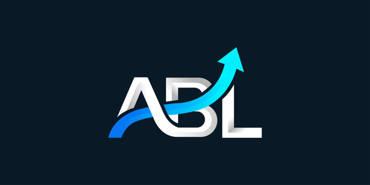 ABL Letter Logo with Rising Arrow Growth Design Vector